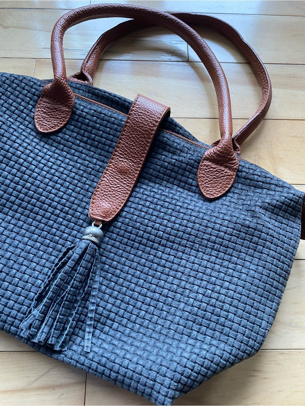 Borse in Pelle Tote Bag with Italian Leather Trim